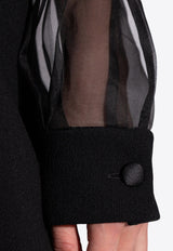 Wool Crepe and Organza Mini Dress