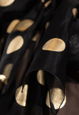 Silk Organza Lamé Polka-Dot Jacquard Blouse