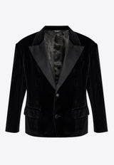 Oversized Single-Breasted Velvet Jacket