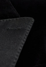 Oversized Single-Breasted Velvet Jacket