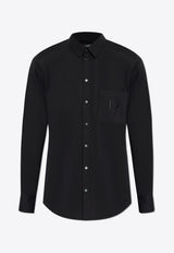 Dolce & Gabbana DG-Embroidered Long-Sleeved Shirt Black G5ML0Z FU5EW-N0000