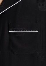 قميص بيجاما من الحرير بحواف مُغايرة