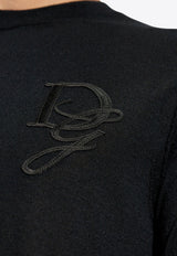Dolce & Gabbana Chest Embroidered-Logo Cashmere Sweater Black GXX59Z JAWXR-N0000
