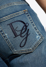Dolce & Gabbana Back Embroidered-Logo Slim-Fit Jeans Blue GY07CZ G8LN7-S9001