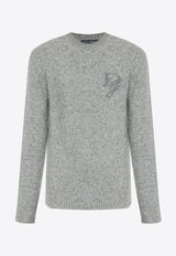 Dolce & Gabbana Logo Embroidered Crewneck Sweater Gray GXX02Z JFMIM-N0634