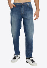 Logo Embroidered Loose Jeans