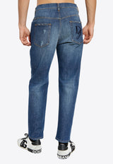 Logo Embroidered Loose Jeans