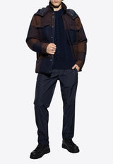 Moncler Ladurns Checked Padded Jacket Navy Blue J20911G00024 5980H-F27