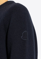 Moncler Wool and Cashmere Crewneck Sweater Navy Blue J20919C00014 M4281-745