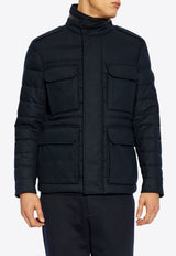 Moncler Munt Hooded Zip-Up Down Jacket Navy Blue J20911B00004 596LQ-742