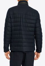 Moncler Munt Hooded Zip-Up Down Jacket Navy Blue J20911B00004 596LQ-742