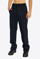 Moncler Straight Leg Wool-Blend Pants Navy Blue J20912A00033 89ARG-777