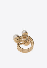 Logo Pearl Ring Jimmy Choo JC MULTI PEARL RING DXQ-GOLD WHITE