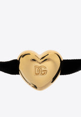 Heart-Embellished Logo Velvet Bracelet Dolce & Gabbana WBQ8S1 W1111-N0011