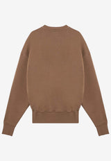 Saint Laurent Logo Patch Crewneck Sweatshirt Caramel 807761Y36SV/P_YSL-2298