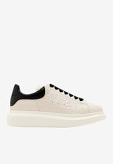 Alexander McQueen Oversized Low-Top Sneakers in Croc-Embossed Leather White 807881WHADP 9062