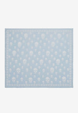Alexander McQueen Classic Skull Silk Foulard Light Blue 8078893052Q 4977