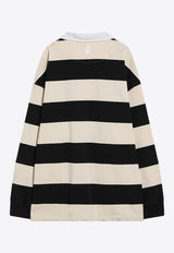 Alexander McQueen Striped Rugby Polo T-shirt Monochrome 809764QXABW/Q_ALEXQ-1080