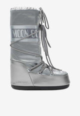 Moon Boot Icon Glace Satin Mid-Calf Boots Silver 80D1401680PL/R_MOONB-H001
