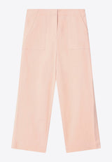 Burberry Kids Girls Straight-Leg Logo Pants Pink 8100143157518/Q_BURBE-C1724