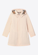 Burberry Kids Girls Check-Motif Coat Pink 8100458157521/Q_BURBE-B9149