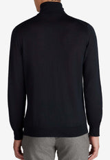 Glanshirt by Slowear Cashmere and Silk Turtleneck Sweater Blue 810195 ZW206_BLUE