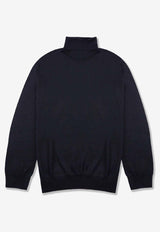 Glanshirt by Slowear Cashmere and Silk Turtleneck Sweater Blue 810195 ZW206_BLUE