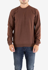 Glanshirt by Slowear Long-Sleeved Wool Sweater Brown 810234 ZR274_BROWN