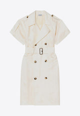 Burberry Double-Breasted Mini Trench Dress Ivory 8106218165516/Q_BURBE-C1946