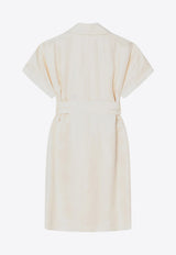 Burberry Double-Breasted Mini Trench Dress Ivory 8106218165516/Q_BURBE-C1946