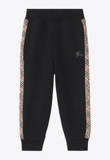 Burberry Kids Boys EKD Side Check Band Track Pants Black 8108051148165/R_BURBE-A1189