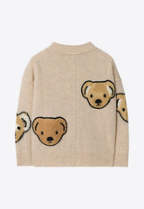 Burberry Kids Babies Thomas Bear and Friends Wool Cardigan Beige 8109483166704/R_BURBE-C1540