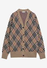 Burberry Wool Checked Cardigan Beige 8110579168187/R_BURBE-C1309