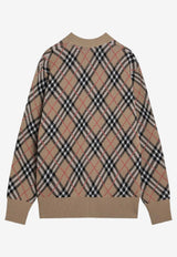 Burberry Wool Checked Cardigan Beige 8110579168187/R_BURBE-C1309