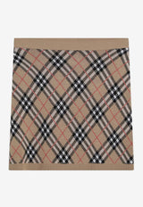 Burberry Wool Checked Mini Skirt Beige 8110604168187/R_BURBE-C1309
