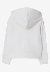 Burberry Kids Girls Check-Trimmed Zip-Up Hoodie White 8111903148165/S_BURBE-A1464