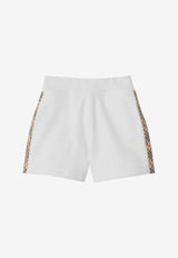 Burberry Kids Girls Check-Trimmed Shorts White 8111904148165/S_BURBE-A1464