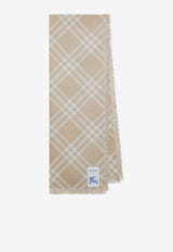 Burberry Check Silk and Wool Scarf Beige 8112462154733/S_BURBE-B9719