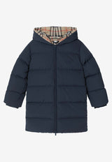 Burberry Kids Boys Down Hooded Jacket Blue 8112858151937/R_BURBE-C1101