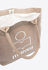 Isabel Marant Small Yenky Canvas Logo Tote Bag Beige PM0002FAA1X19M_90BE