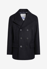 Burberry Wool Double-Breasted Coat Blue 8115005167774/R_BURBE-A1222
