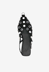 The Attico Grid Slingback Flats Black 246WSH00801_100