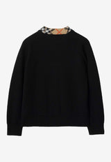 Burberry Kids Boys Check-Trimmed Wool Cardigan Black 8117201171211/S_BURBE-A1189