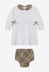 Burberry Kids Baby Girls Check-Trimmed Dress White 8117493166725/S_BURBE-A1464