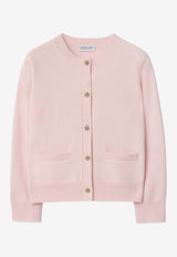 Burberry Kids Girls Wool-Blend Cardigan with Elbow Patches Pink 8117642171214/S_BURBE-A1439