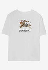 Burberry Kids Boys Checked EKD Patch T-shirt White 8120352153156/S_BURBE-A1464