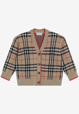 Burberry Kids Baby Boys Wool Check Cardigan Beige 8121181171210/S_BURBE-B9368
