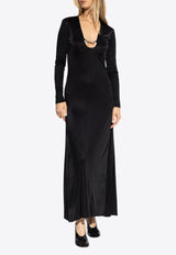 فستان جيسا طويل بقَصة عنق عميقة