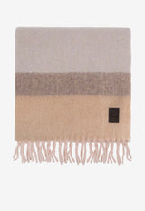 Colorblocked Wool Fringed Scarf