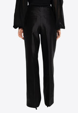 بنطال كراش بقَصة ساق واسعة بثنيات